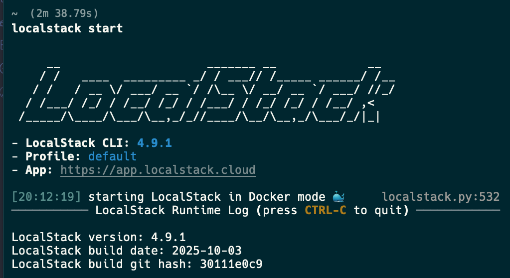 LocalStack dashboard